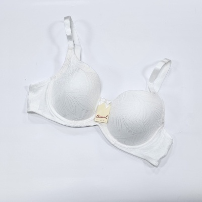 Sutiã branco com padrões florais e alças ajustáveis