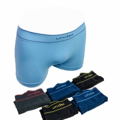 Pack de seis boxers da marca Under de várias cores sobre fundo branco