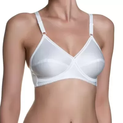 Soutien branco feminino sem aro com alças ajustáveis