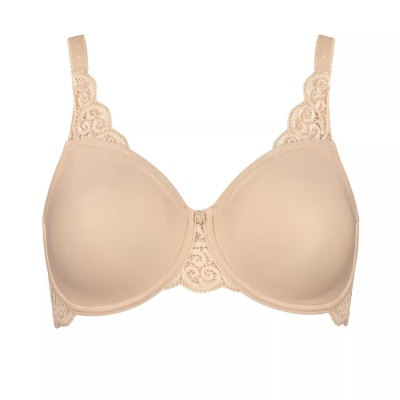 Sutiã bege com renda nas alças e entre as copas