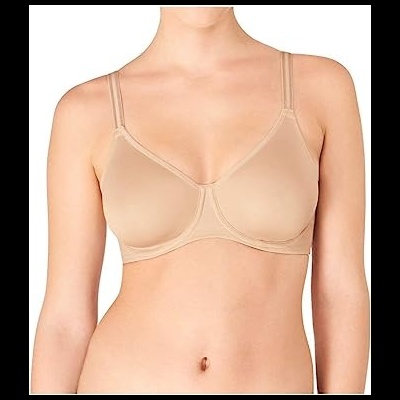 Soutien-liga bege com alças finas em fundo branco