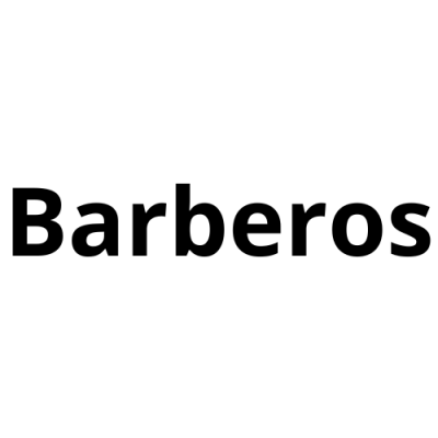 Texto preto Barberos em fundo branco