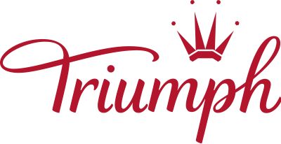 Logótipo vermelho da Triumph com coroa acima da letra h