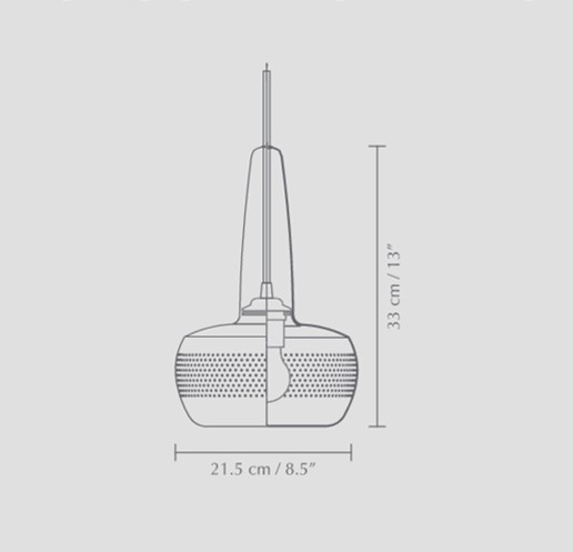 CLAVA Desenho técnico de candeeiro pendente com medidas