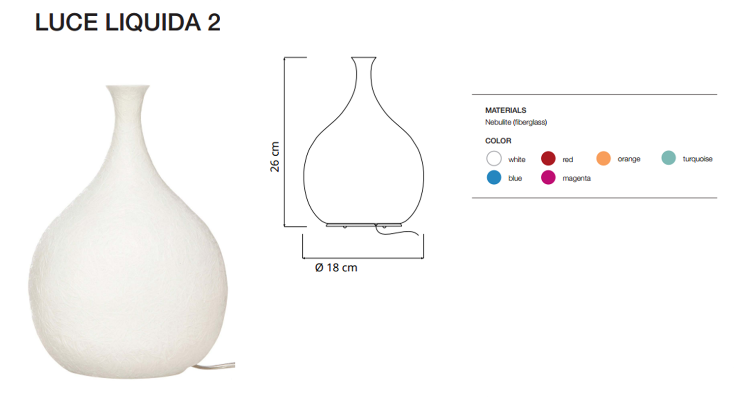 LUCE LIQUIDA 2 Vaso branco LUCE LIQUIDA 2 com medidas 26 cm de altura e 18 cm de largura, feito de Natursis (Bonglass).