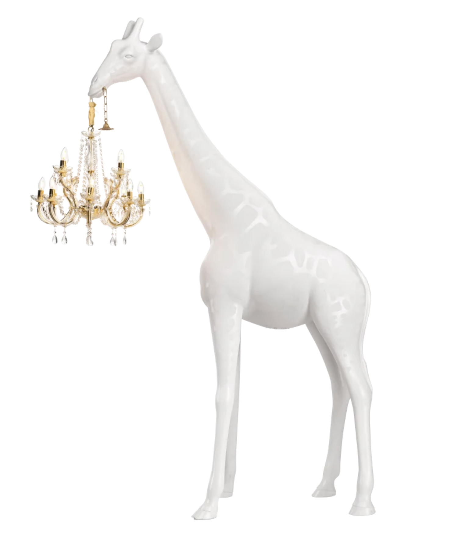 GIRAFFE IN LOVE M Indoor Abajur girafa branco com candeeiro dourado suspenso