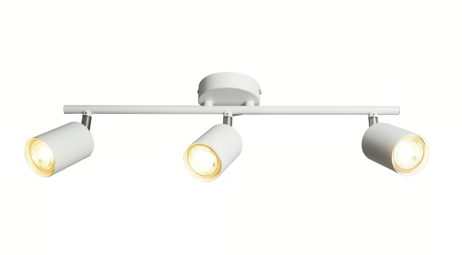 EXPLORE Candeeiro de teto com três holofotes ajustáveis brancos