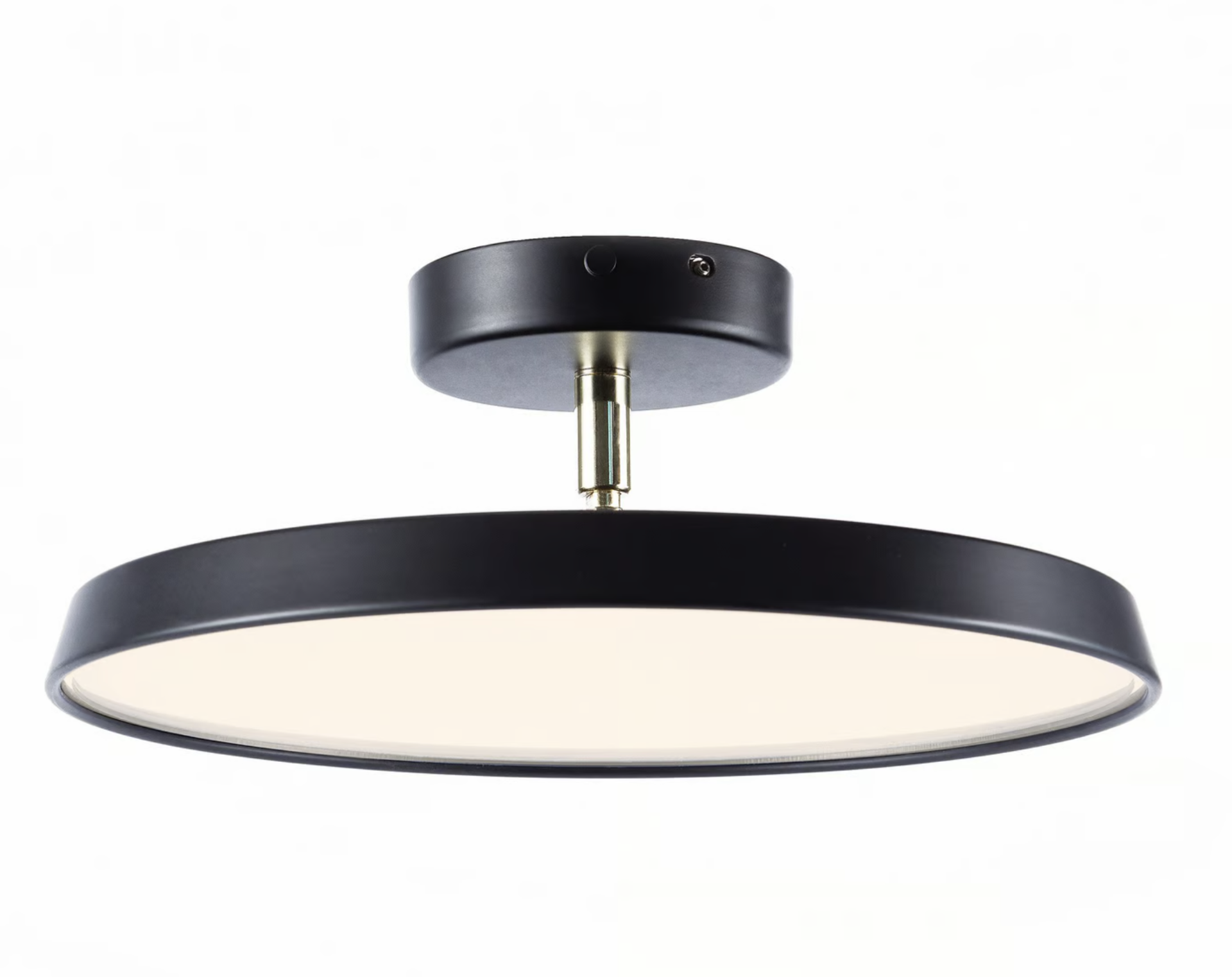 KAITO 30|40 Luminária de teto redonda preta com difusor branco