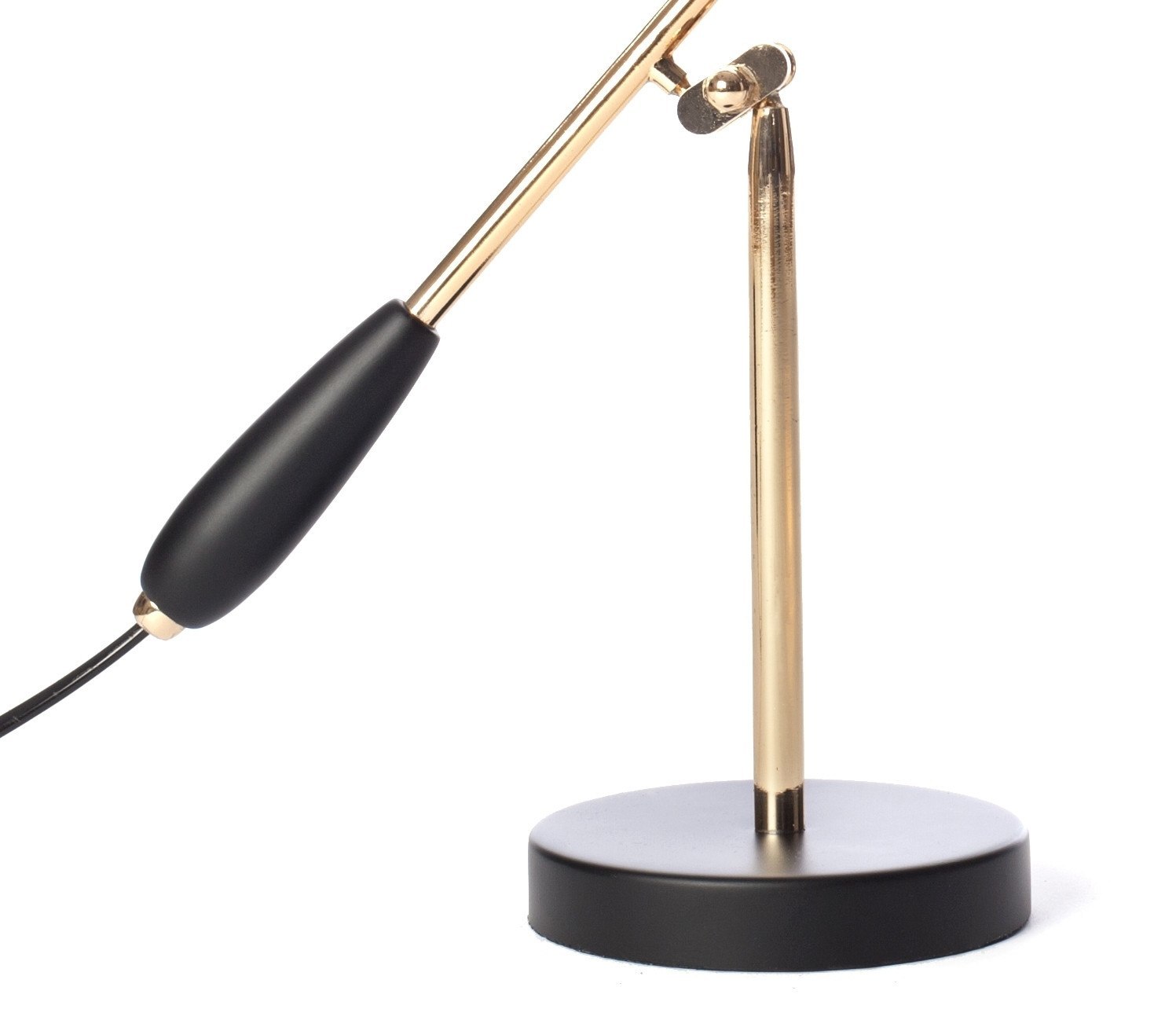 BIRDY Candeeiro de secretária preto e dourado com braço articulado