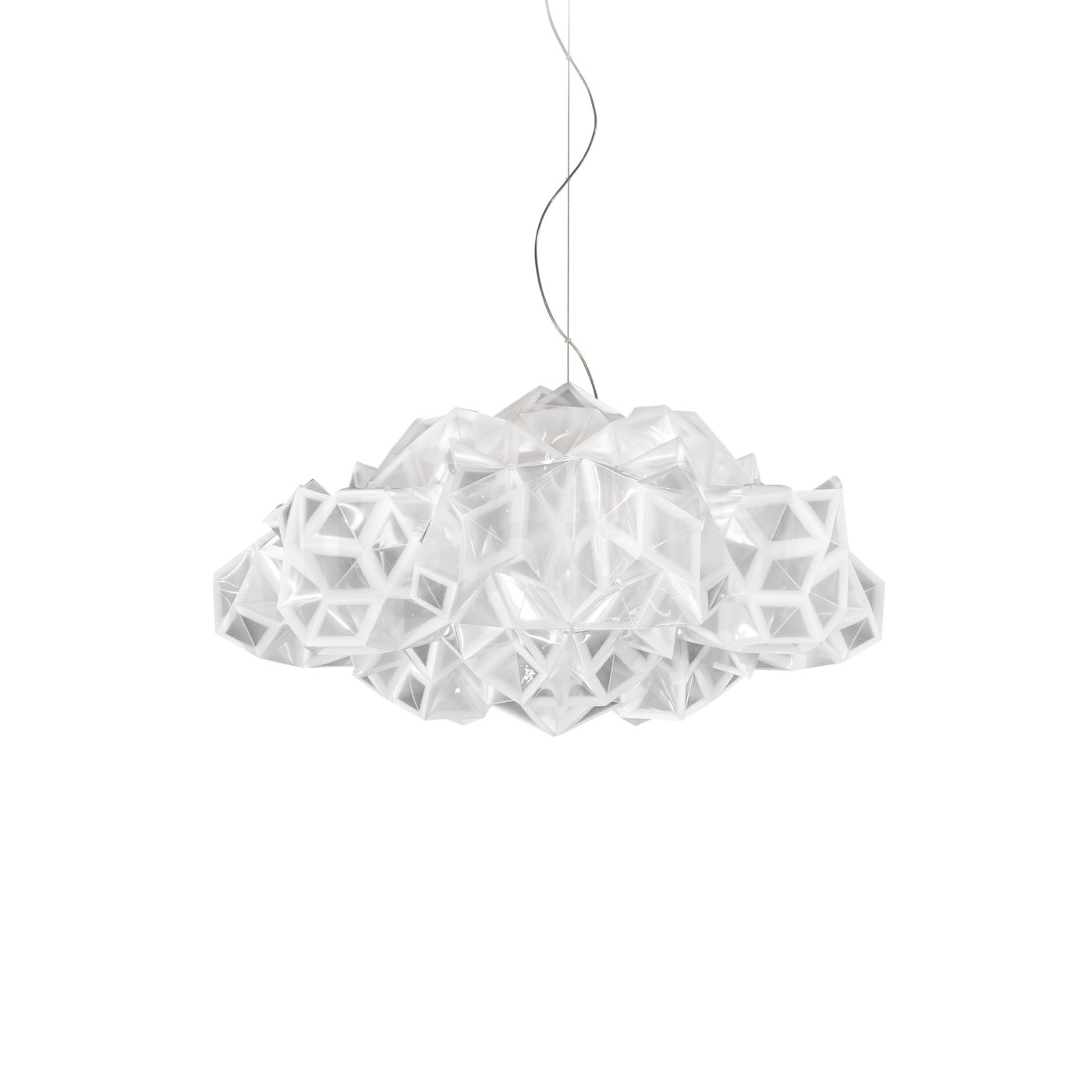 DRUSA Candeeiro de teto branco com design geométrico translúcido