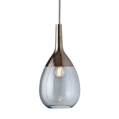 Lâmpada pendente com cúpula de vidro transparente em forma de gota