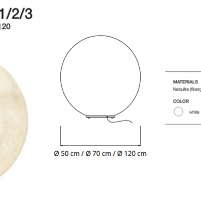 Lâmpada de pé redonda branca FLOOR MOON com três tamanhos