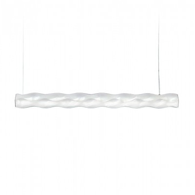 Candeeiro suspenso tubular branco ondulado