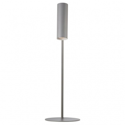 Candeeiro de mesa cinzento moderno com base e abajur cilíndricos