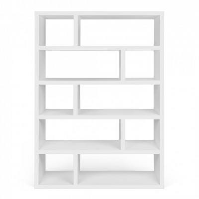 Estante branca modular com várias divisórias