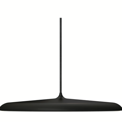 Candeeiro de tecto suspenso preto fosco oval minimalista
