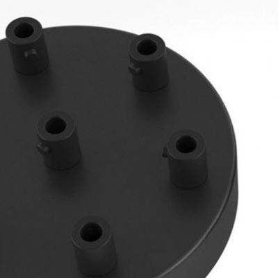 Base redonda preta com suportes cilíndricos pretos