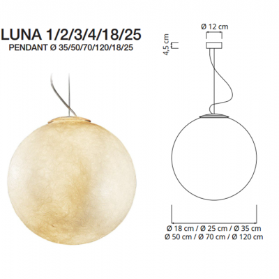Luminária pendente redonda dourada LUNA com suporte de teto branco