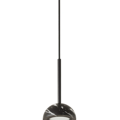 Candeeiro suspenso preto marmoreado com cabo fino