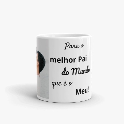 Caneca branca com texto para o melhor pai do mundo
