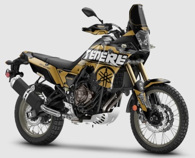 Motociclo Yamaha Ténéré 700 Rally Edition preto e dourado