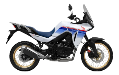 Motocicleta Honda Transalp 750 branco azul vermelho