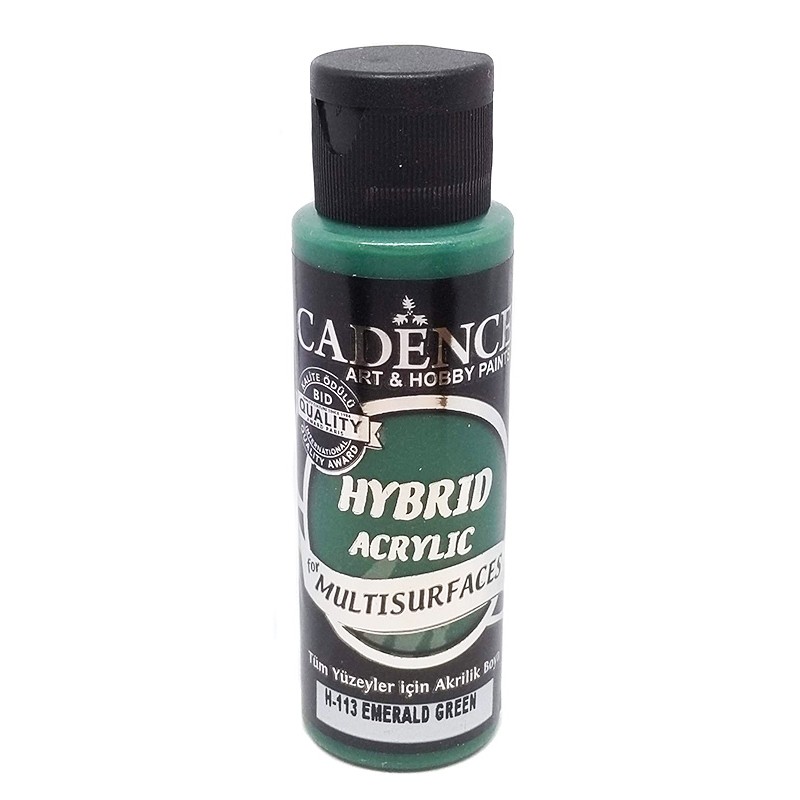 CADENCE HIBRIDA 70ML H113 VERDE EMERALD Frasco de tinta acrílica Cadence Hybrid Acrylic cor Emerald Green