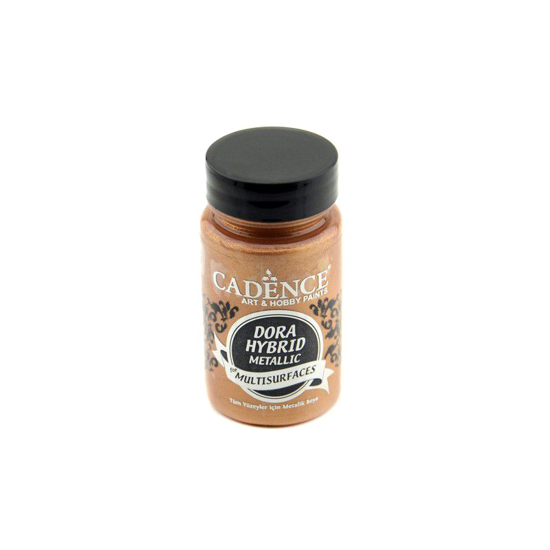 Tinta acrílica Cadence Dora Hybrid Bronze 90ml DH7167 Frasco de tinta metálica Cadence Dora Hybrid com tampa preta