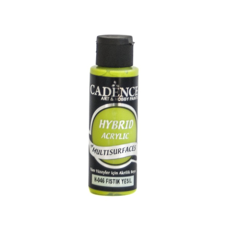 CADENCE HIBRIDA 70ML VERDE PISTACHO H046 Frasco de tinta acrílica verde pistache Cadence com tampa preta