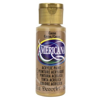 Frasco dourado de tinta acrílica Americana com rótulo multilingue