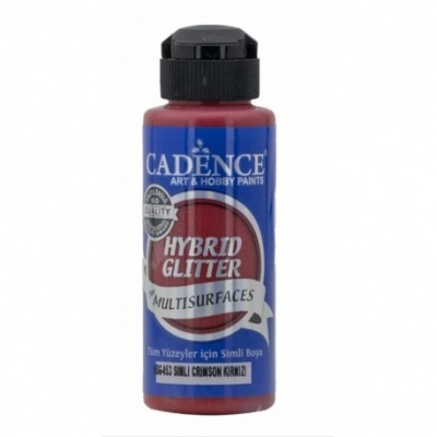 Frasco de tinta Cadence Hybrid Glitter vermelho carmesim para artes e hobbies