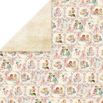 Papel de embrulho com padrão vintage de crianças em cores pastel