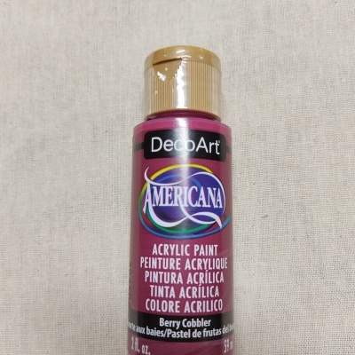 Tinta acrílica DecoArt Americana Berry Cobbler em embalagem plástica com tampa dourada