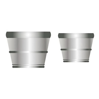 Dois recipientes metálicos prateados de tamanhos diferentes