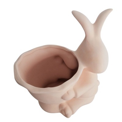Vaso decorativo rosa em forma de coelho