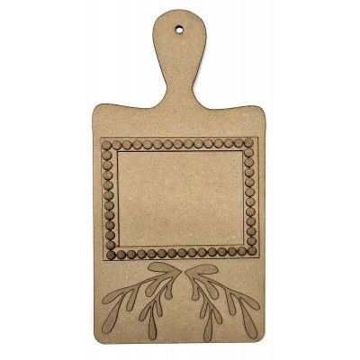 Tábua de madeira decorativa clara com padrão gravado