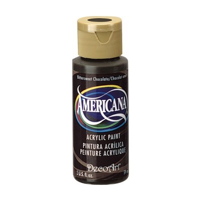 Frasco de tinta acrílica Americana cor chocolate amargo com tampa bege