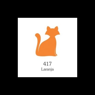 Desenho simples de gato laranja com número 417 e palavra 'Laranja'