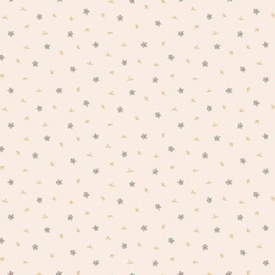 Papel de parede creme com pequenas flores cinza e amarelas