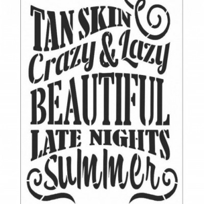 Stencil com texto em várias fontes e o código AS-802