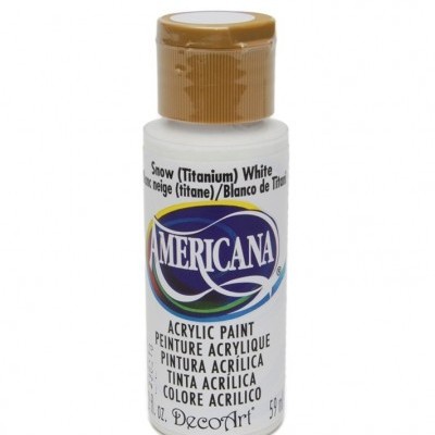 Frasco de tinta acrílica Americana Snow Titanium White com tampa castanha