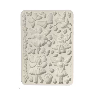 Forma silicone com moldes de fadas e borboletas brancos