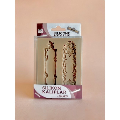 Molde de silicone para decoração em embalagem com fundo rosa claro