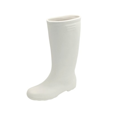Bota de borracha branca lisa