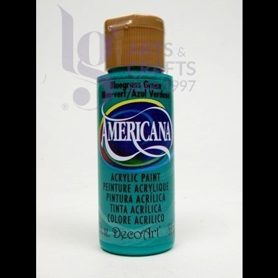 Frasco de tinta acrílica Americana verde azulado com tampa castanha