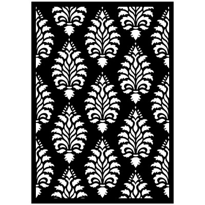 Padrão floral branco sobre fundo preto em tecido ou papel decorativo