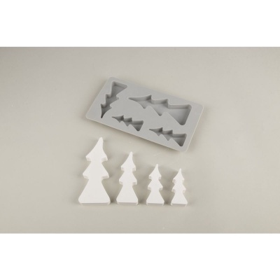 Forma de silicone para árvores de Natal com árvores de Natal brancas feitas