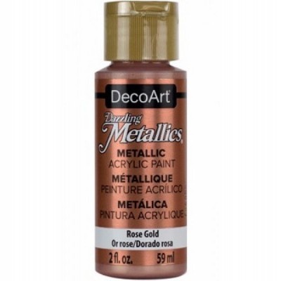 Frasco de tinta acrílica metálica DecoArt Rose Gold