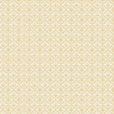 Papel de parede bege com padrão floral repetitivo em dourado