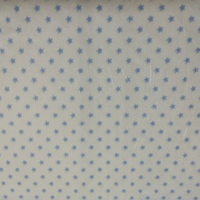Tecido branco com pequenas estrelas azuis